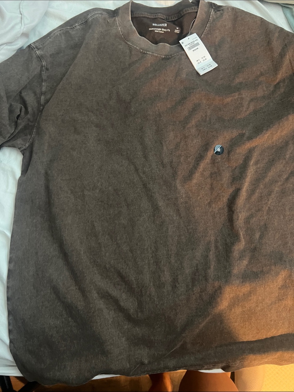 Hollister Men's Washed Dark Brown Crewneck Sweatshirt